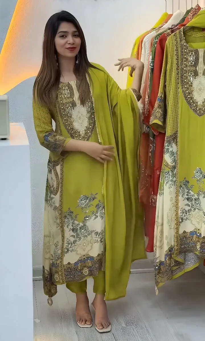 Zarin 46 Frech Crepe Digital Printed Festival Readymade Dress