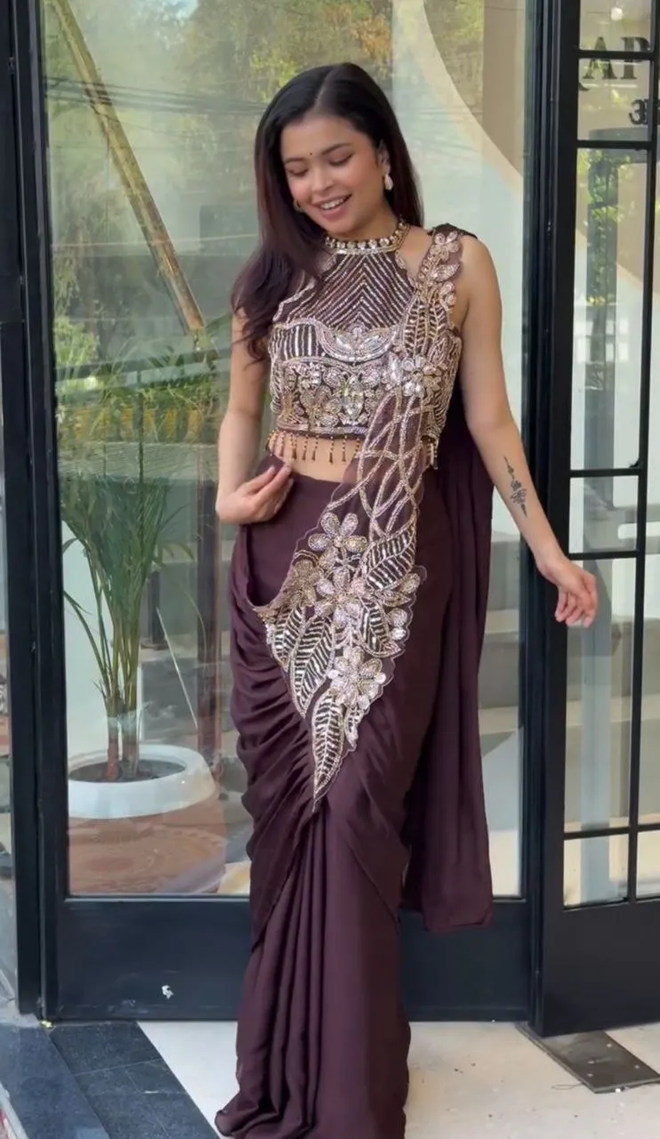 Madhuri 246 Star Georgette Ready To Wear Saree With Blouse Collection