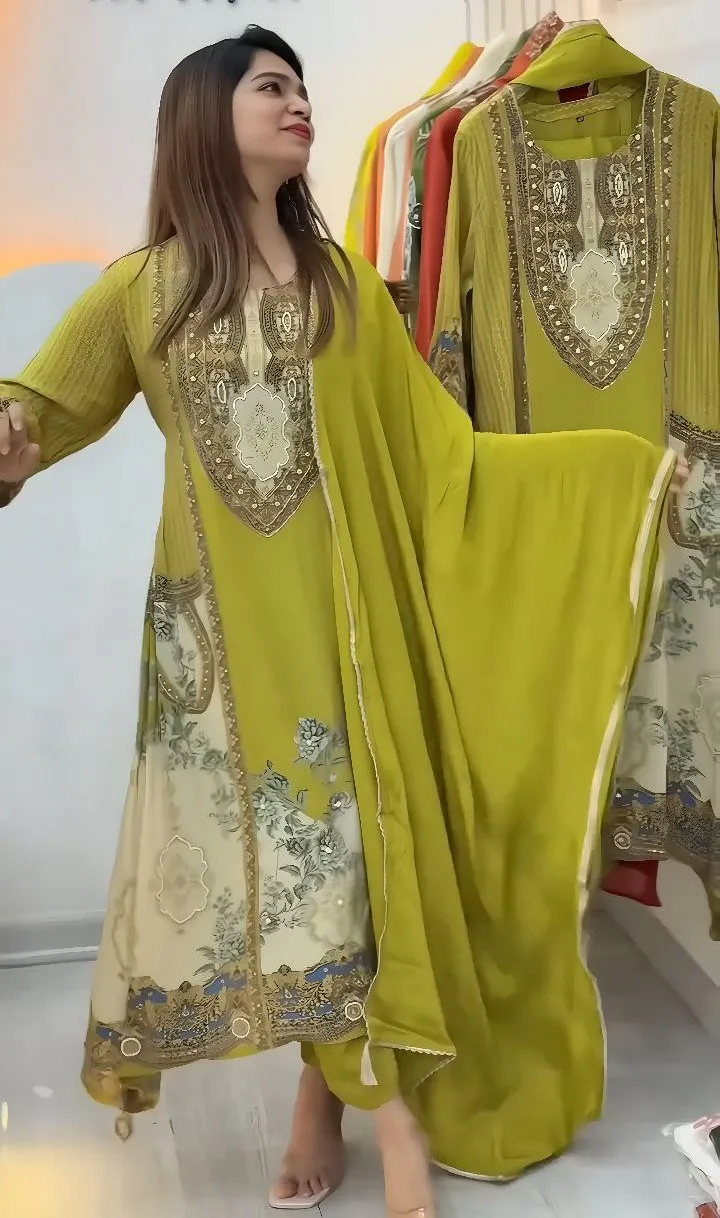 Zarin 46 Frech Crepe Digital Printed Festival Readymade Dress