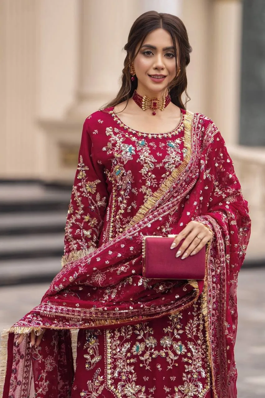 Sabina 5333 Faux Georgette Designer Wedding Readymade Dress