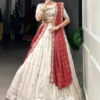 FFD Off White Georgette Embroidery Lehenga Choli