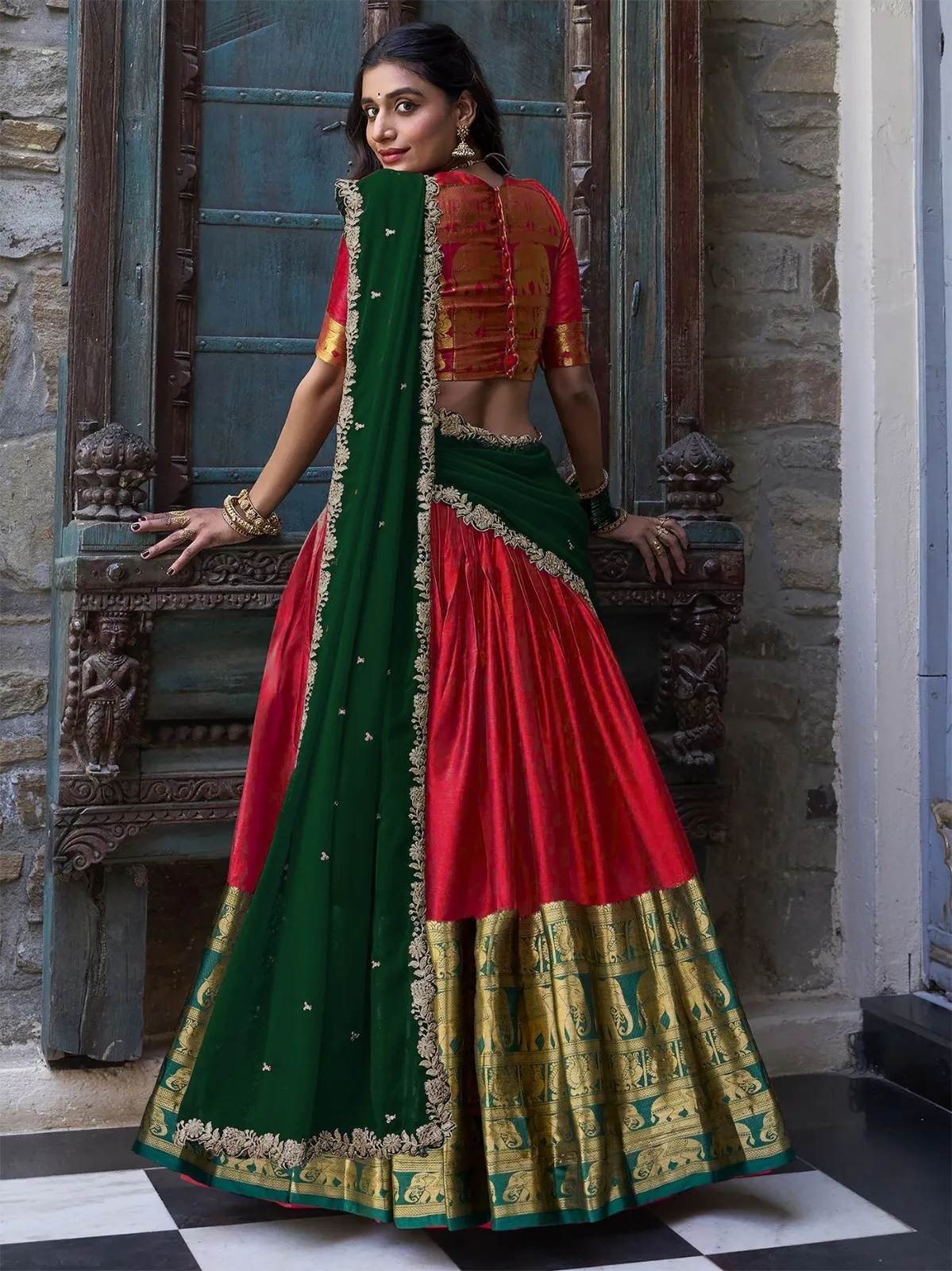 FFD Samantha Jacquard Lehenga Choli Festival Collection