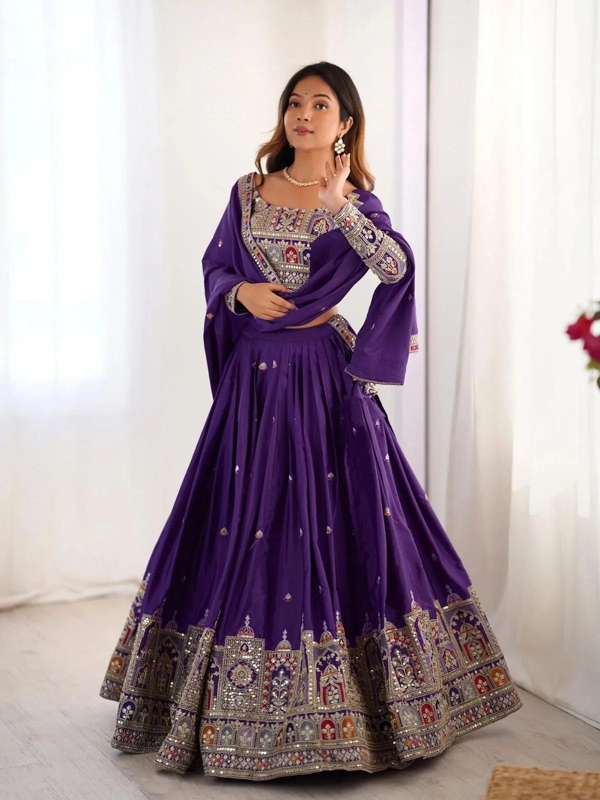 FFD Sanjivani Purple Chinon Lehenga Choli Collection
