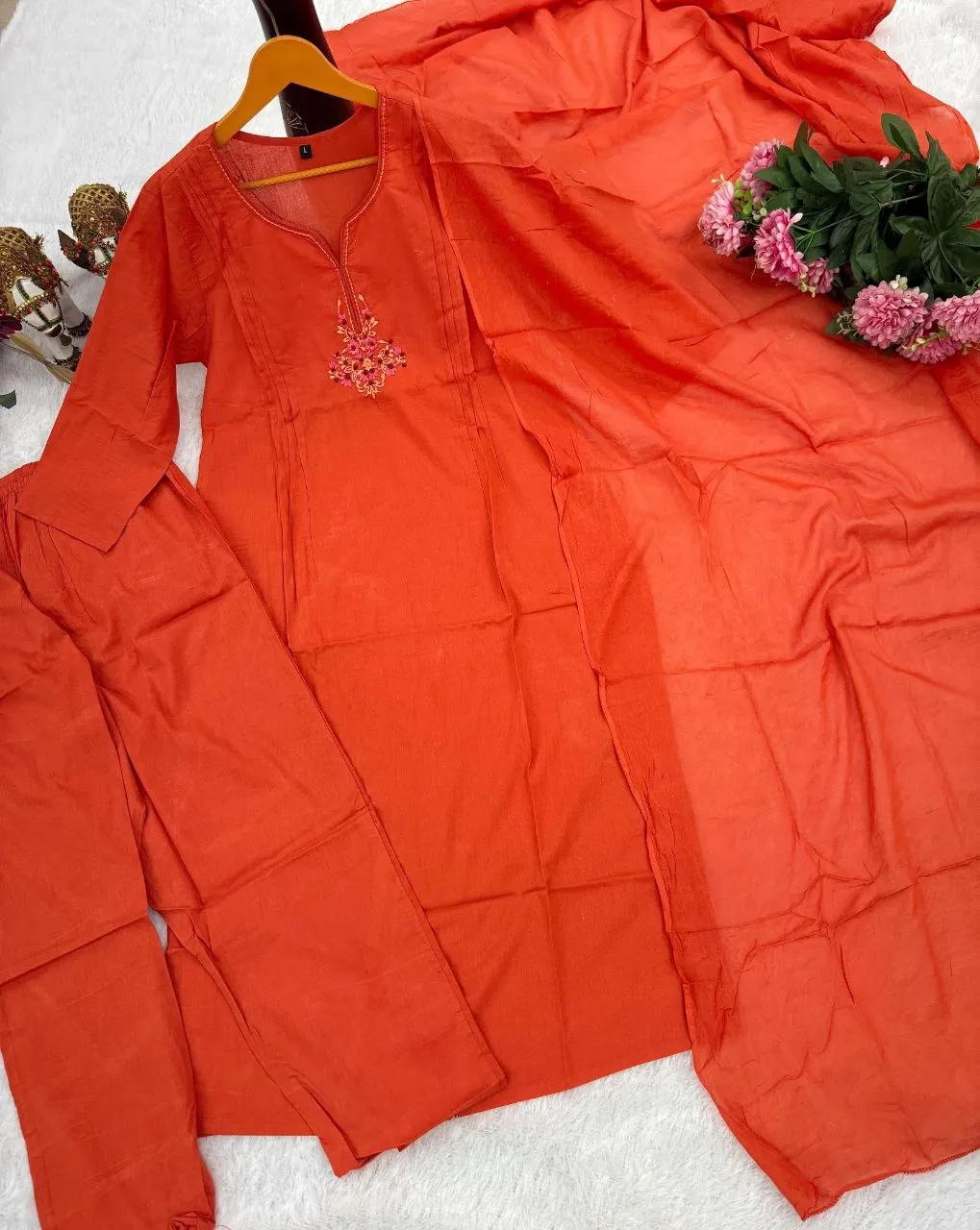 Laxmy Vol 34 Orange Cotton Readymade Dress