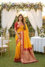 Nx Mango Soft Banarasi Zari Weaving Fancy Silk Saree Collection - Image 11