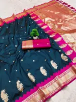 Nx Mango Soft Banarasi Zari Weaving Fancy Silk Saree Collection - Image 12