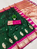 Nx Mango Soft Banarasi Zari Weaving Fancy Silk Saree Collection - Image 5
