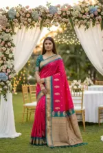 Nx Mango Soft Banarasi Zari Weaving Fancy Silk Saree Collection - Image 9