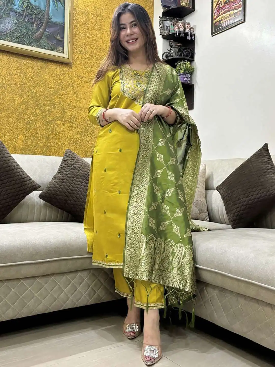 FFD Jalpari Silk Kurti Pant With Dupatta