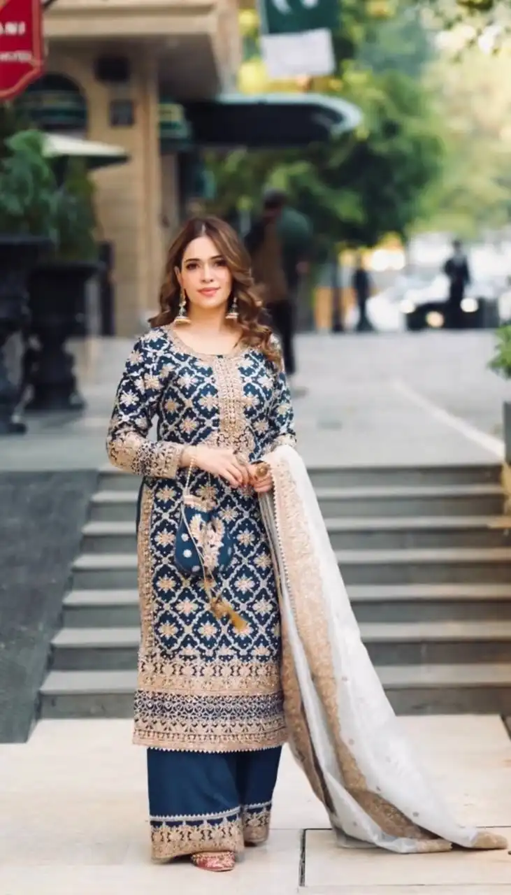 Sabina 5310A Faux Georgette Kurti Pant Dupatta