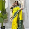 SGT 237 Mysore Silk Yellow Readymade Zip Gown Saree Wedding Collection
