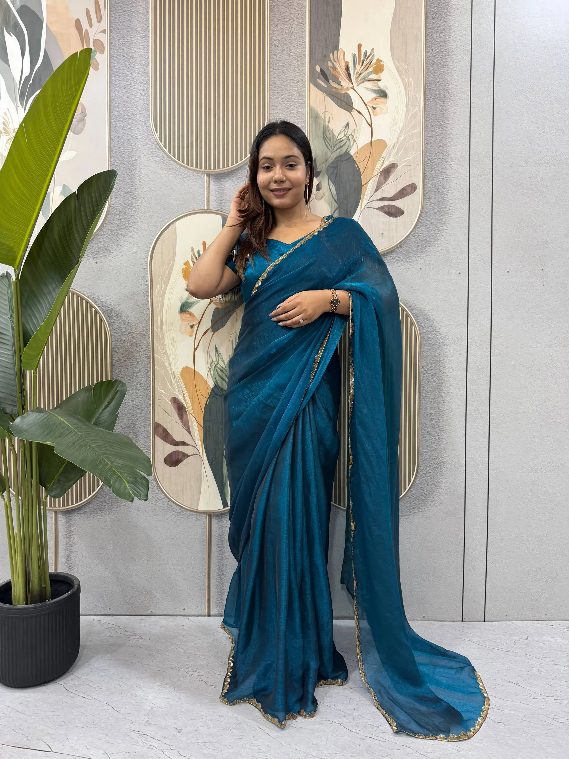 SGT 239 Zip and go Gown Saree for Wedding with Beads