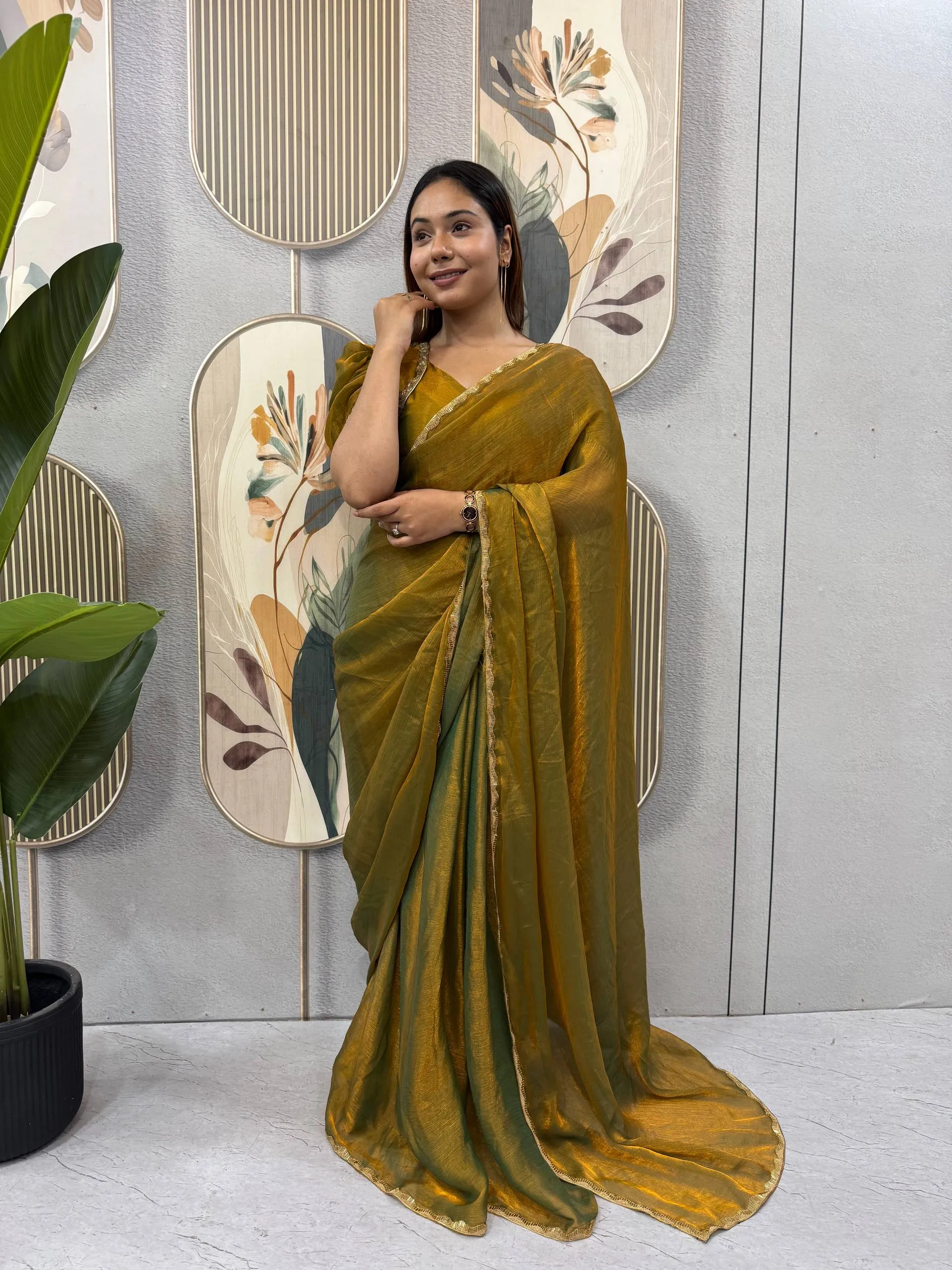 SGT 239 Space Silk Zip and go Gown Saree for Wedding