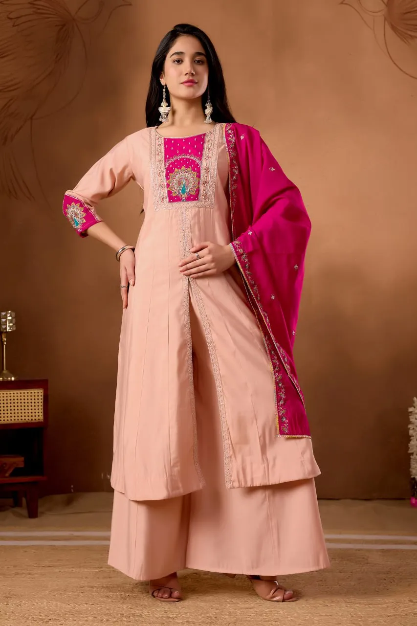 Lila 150 Roman Silk Anarkali Kurti With Palazzo Party Wear Collection