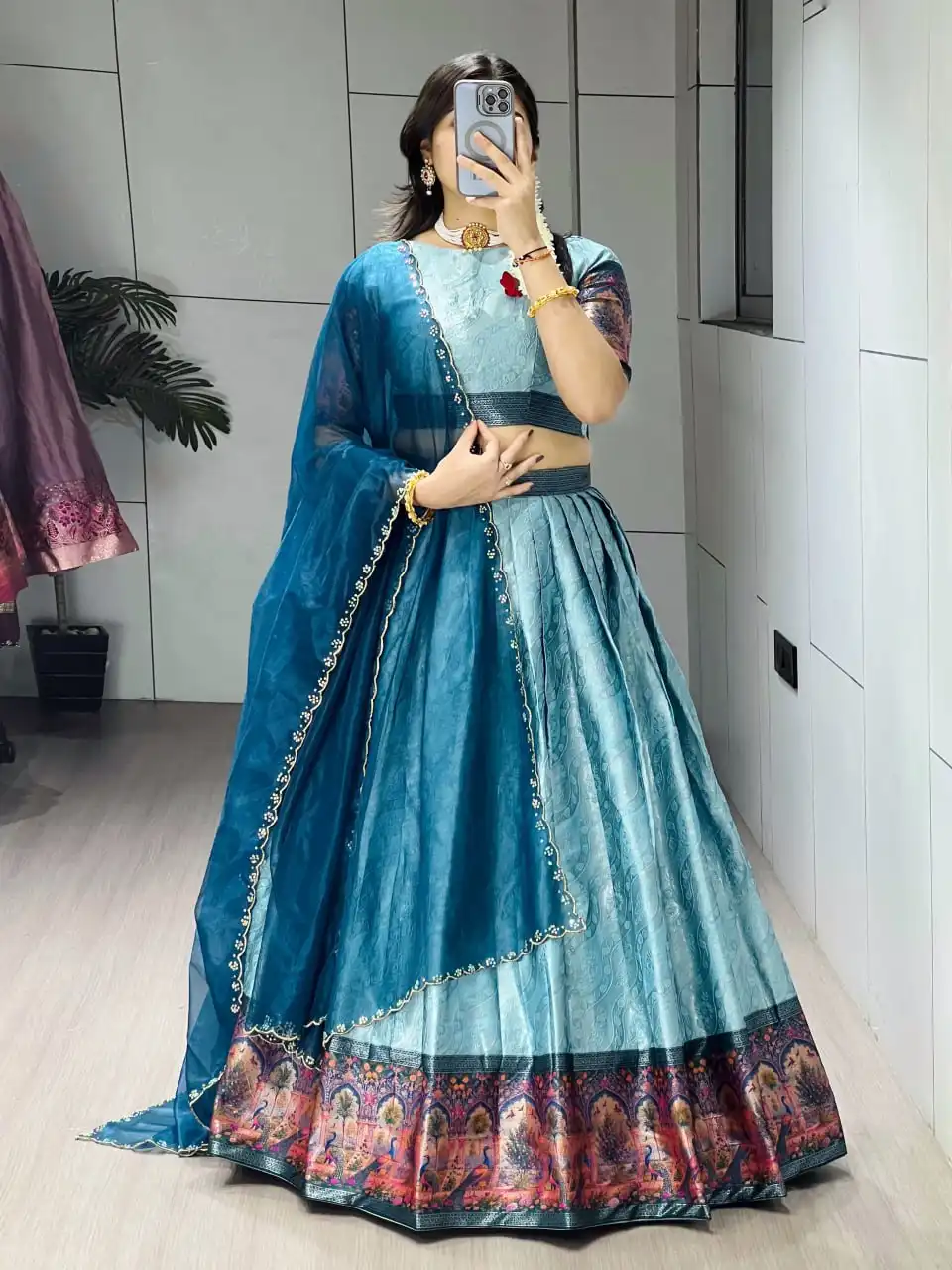 WMT 8136 Zari Weaving Lehenga Choli