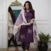 Zarin 56 Purple Heavy Rayon Kurti Pant With Dupatta Collection