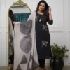 Zarin 56 Black Heavy Rayon Kurti Pant With Dupatta