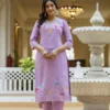 Zarin 55 Purple Viscose Handwork Readymade Dress Collection