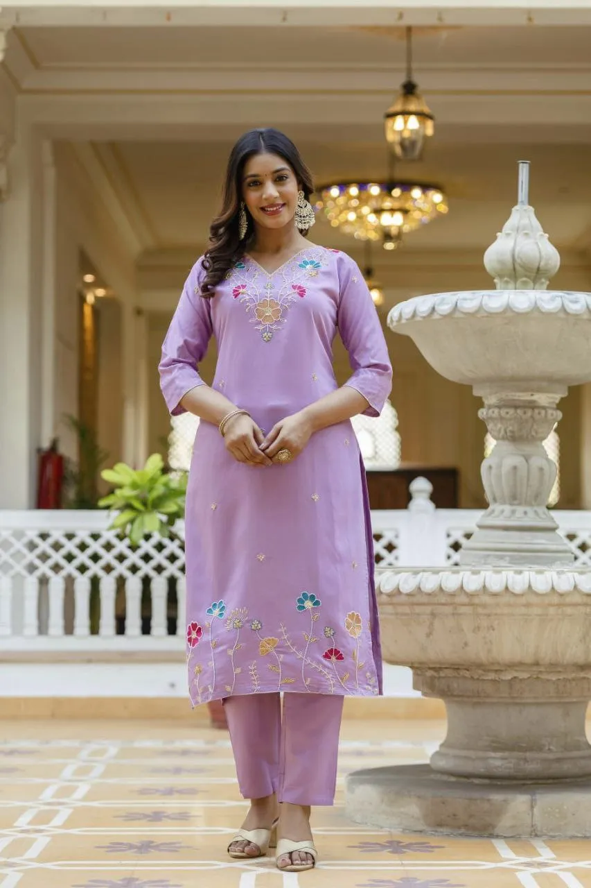 Zarin 55 Purple Viscose Handwork Readymade Dress Collection