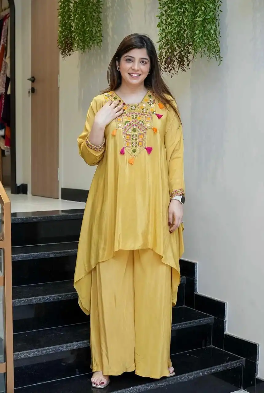 Zarin 58 Embroidery Work Kurti Palazzo Fastival Collection