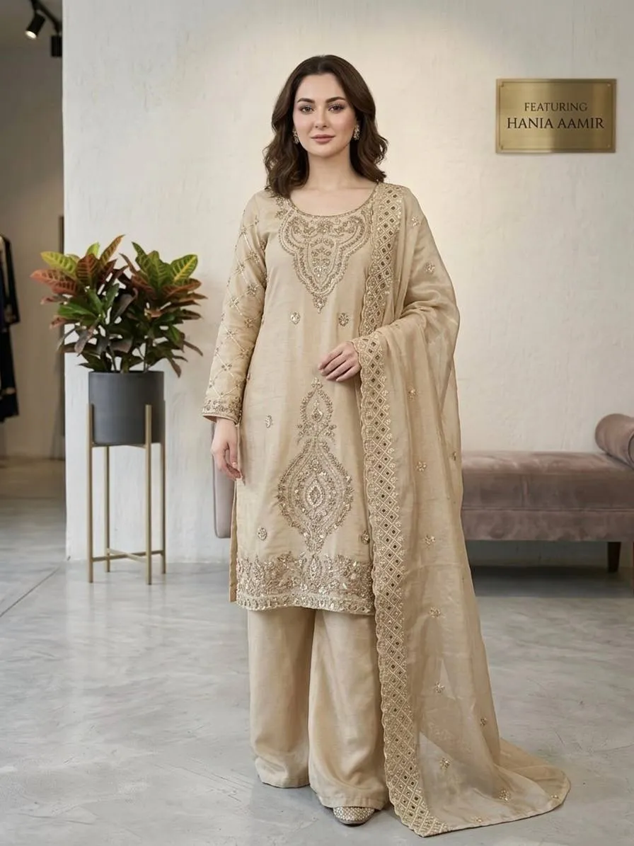 Sabina 5335 Gmy Choo Silk Designer Kurti Palazzo With Dupatta