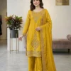 Sabina 5335 Yellow Gmy Choo Silk Kurti Palazzo With Dupatta Collection