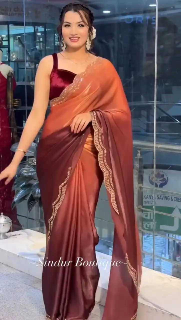 WMS Vol 163 Two Tone Padding Saree With Diamond Jarkhand Work for woman