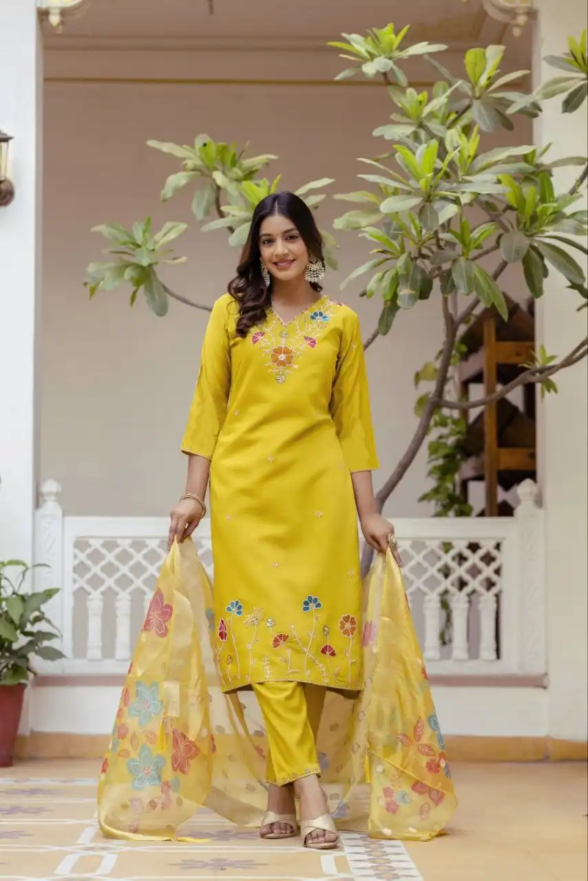 Zarin 55 Embroidery Work Kurti Pant With Dupatta Collection for woman