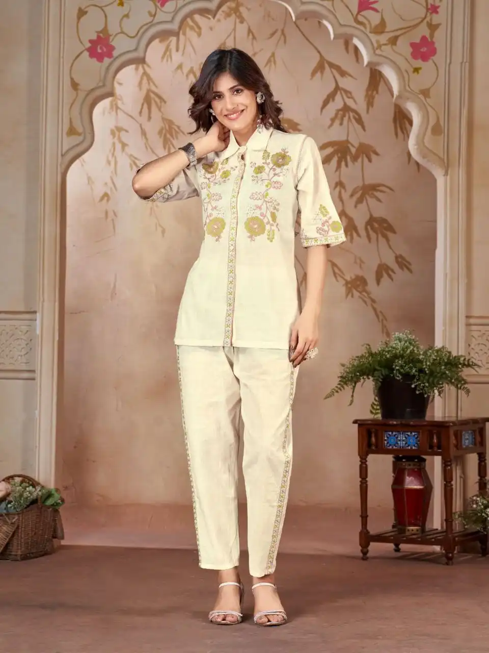 Zarin Vol 101 Handloom Embroidery Work Co Ord Set Collection for woman