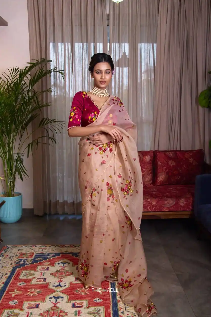 WMS Vol 166 Flower Printed And Cut Dana Handwork Saree Collection for woman