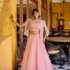 WMN 1119 Baby Pink Allnen Crush Lehenga Blouse With Koti Collection