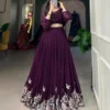 WMN 1118 Wine Georgette Designer Co Ord Set Lehenga Collection