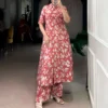 WMN 4702 Chanderi Floral Printed Co Ord Set For Women
