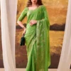 WMN 7913 Green Crepe Weaving Work Saree Festival Collection