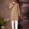 Shyam Cotton Kurta Pajama Haldi Printed Sequence Party Wear Collection
