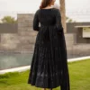 FFD Black Georgette Gown With Dupatta