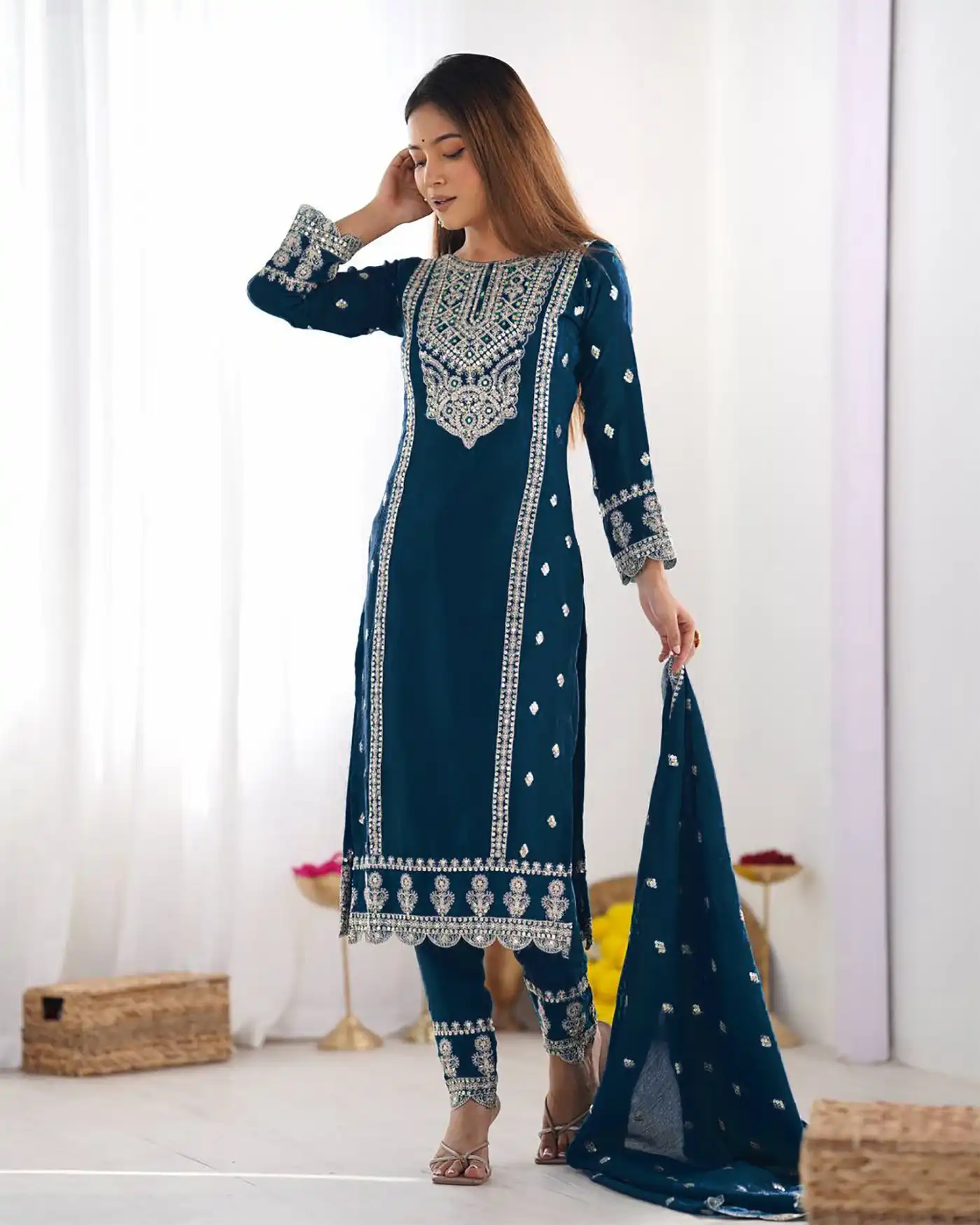 FFD Tesla Embroidery Readymade Dress