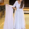 FFD Rangroop White Georgette Gown Dupatta