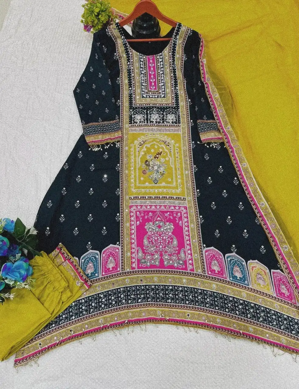 Zarin Vol 042 Muslim Cotton Mirror Work Readymade Dress