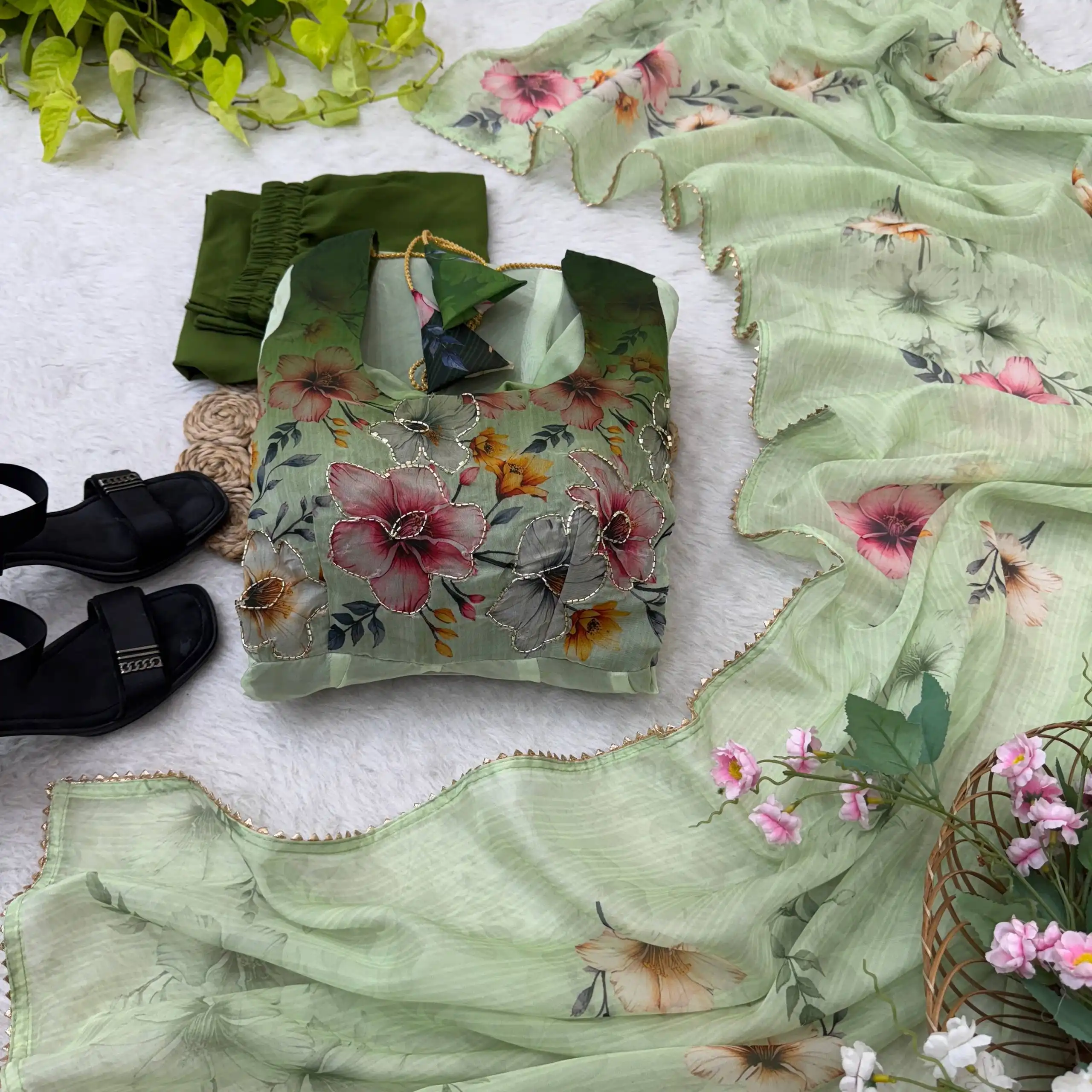 Alia 531 Organza Soft Taby Silk Readymade Dress