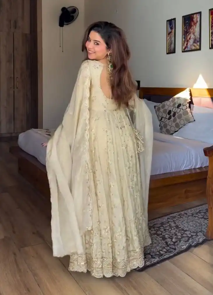 Sabina 5329 Heavy Embroidery Gown Pant Dupatta