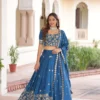 Moni 5062 Vichitra Silk Heavy Work Lehenga Choli For Women