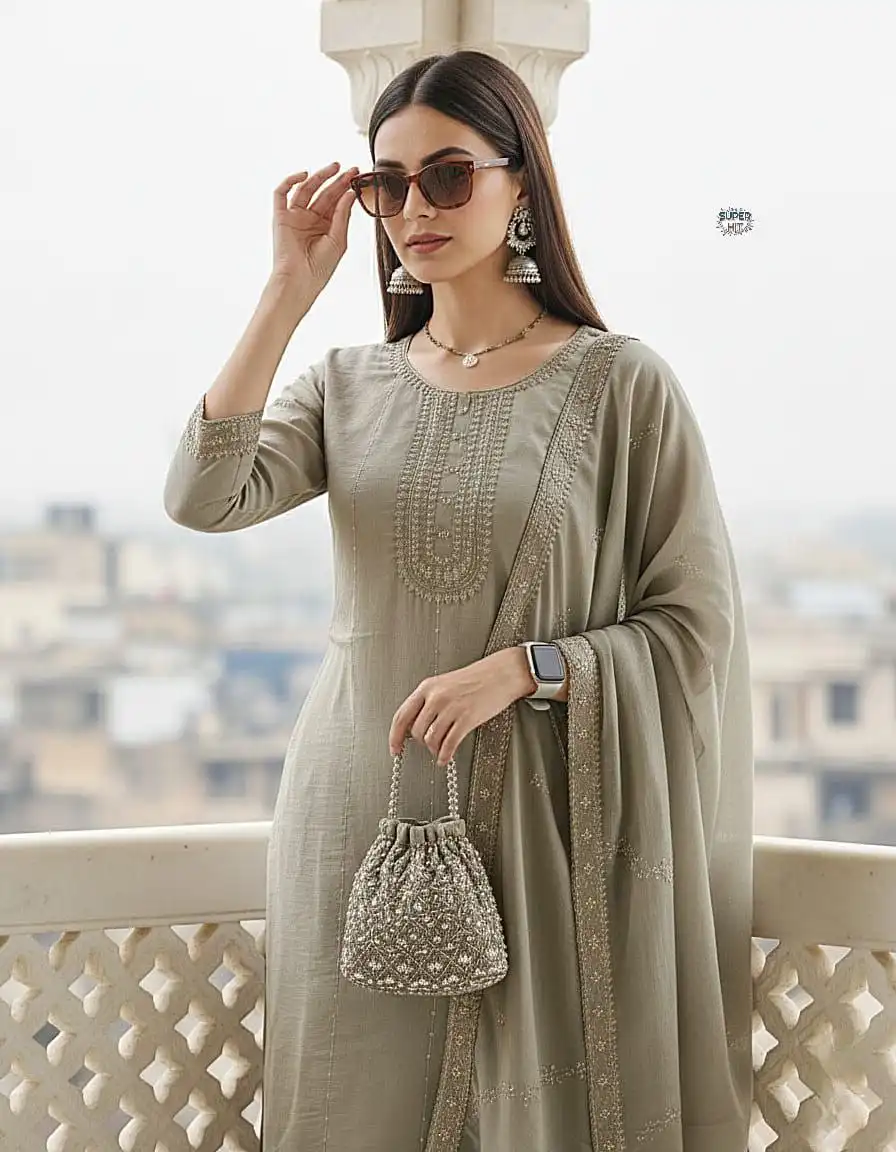 Laxmy Vol 65 Embroidery Kurti Pant With Dupatta For Women