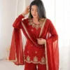 Sabina 5335 Embroidery Beads Work Kurti Palazzo With Dupatta woaman