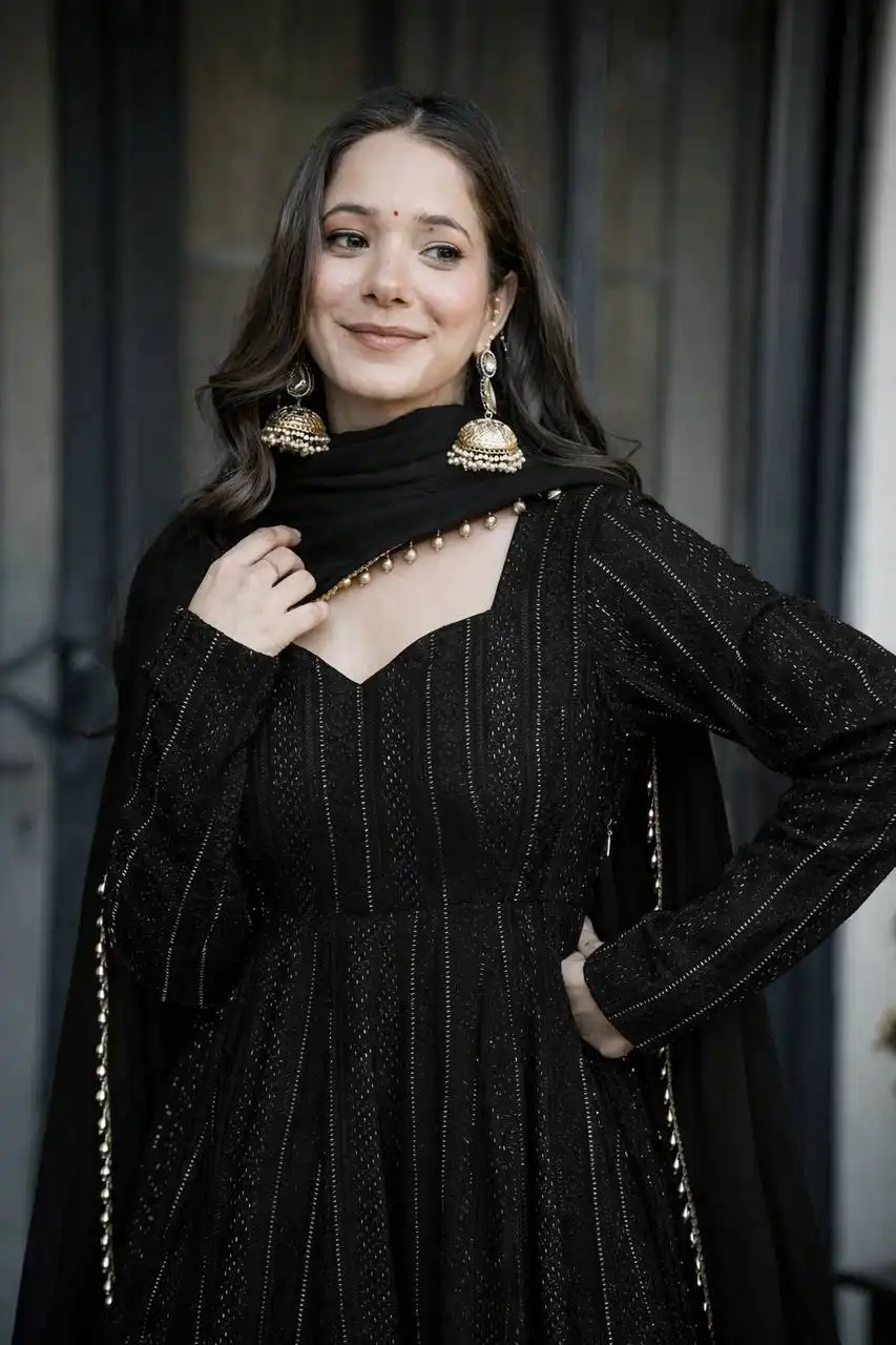 STD 6107 Designer Anarkali Sharara Suit For Wedding Function