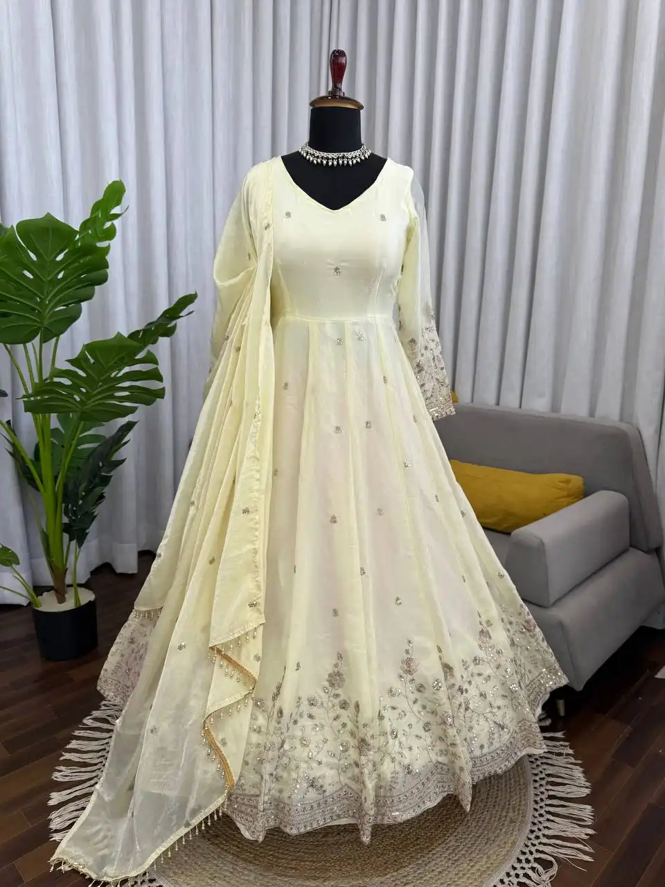 Deepika 5993 Thread Sequence Anarkali Readymade Dress