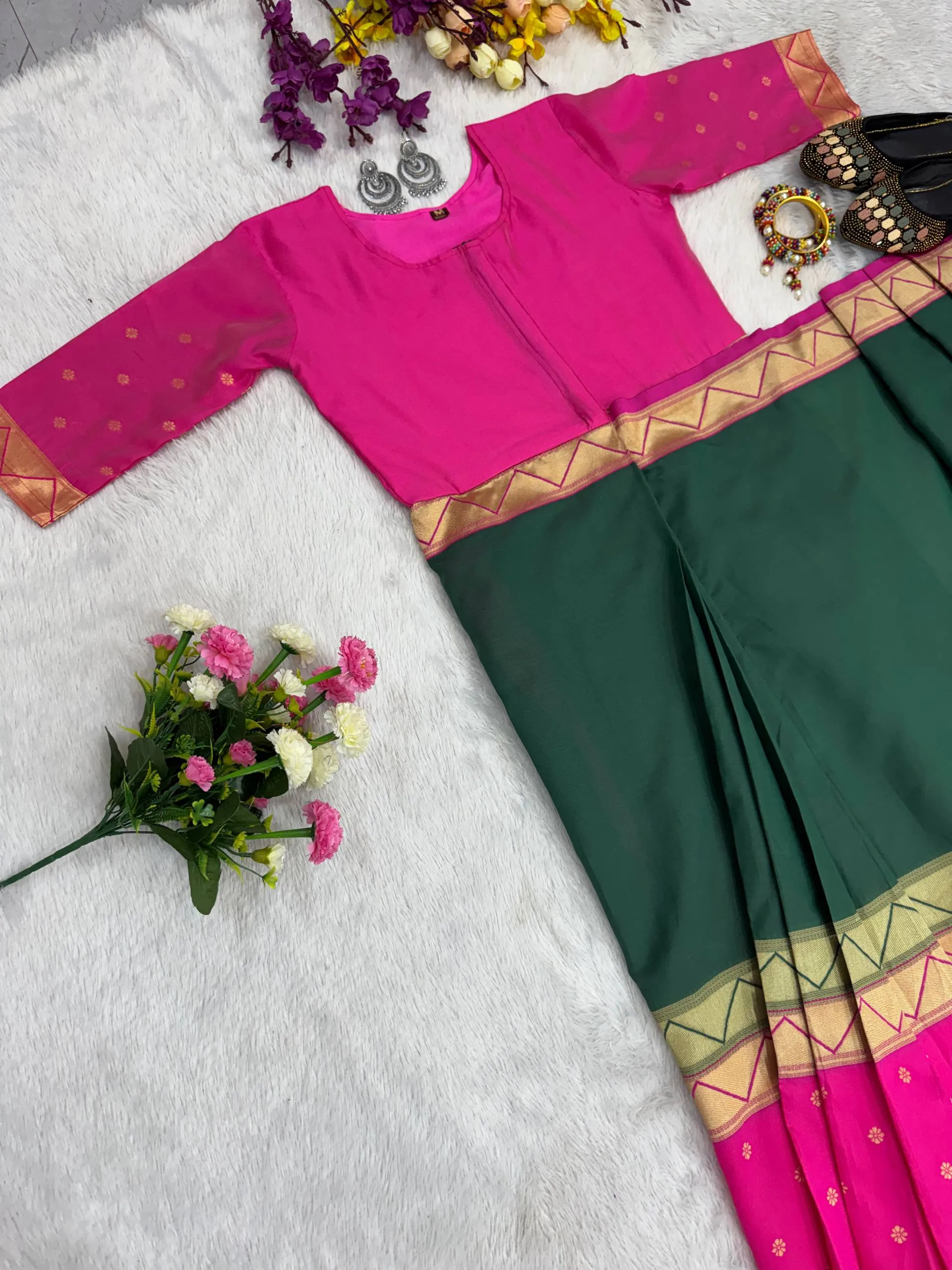 SGT 237 Mysore Silk Zip Gown Saree Party Wear Collection