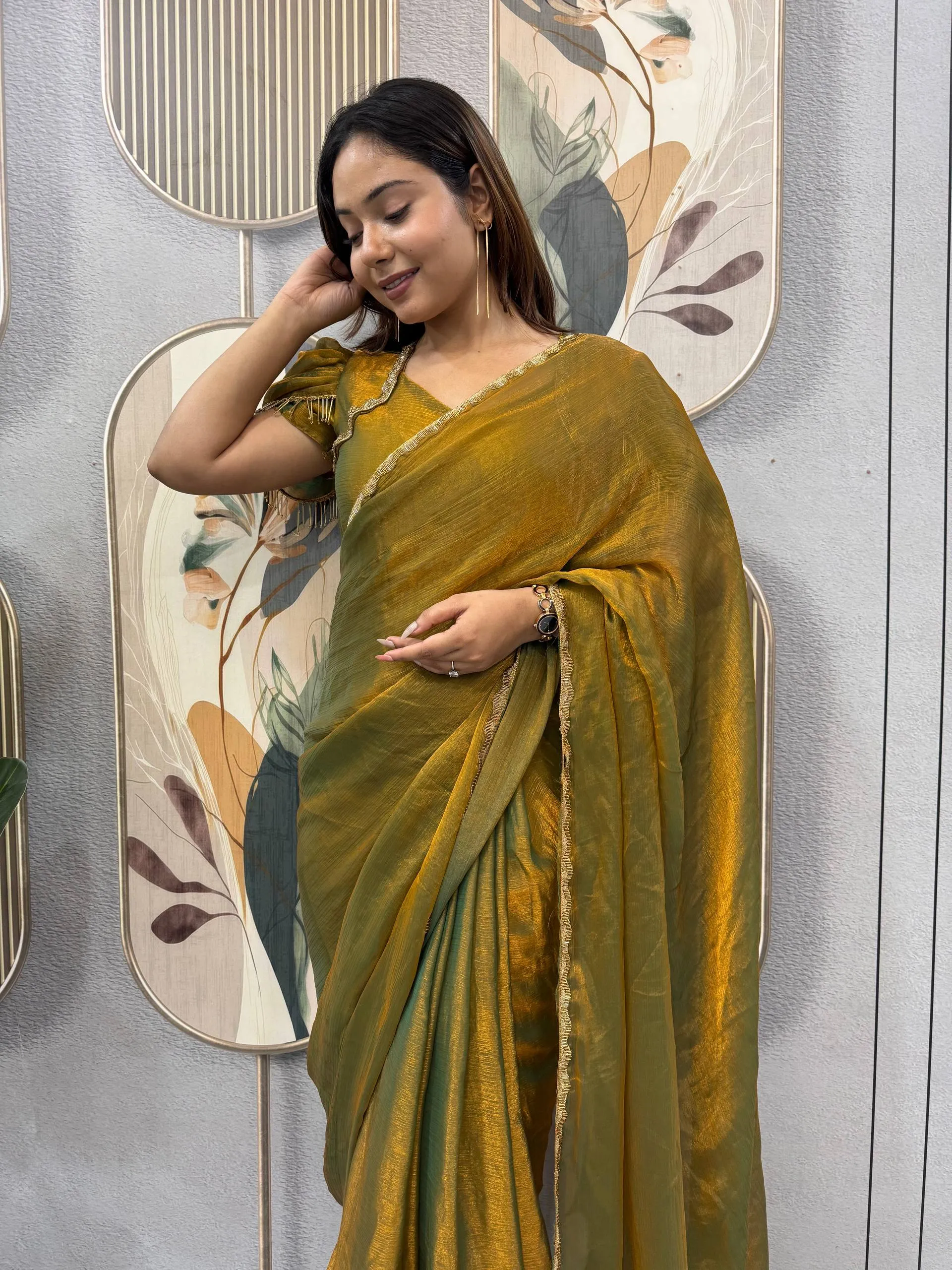 SGT 239 Space Silk Zip and go Gown Saree for Wedding