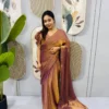 SGT 239 Gold Space Silk Color Zip and go Gown Saree with Beads