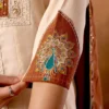 Lila 150 Roman Silk Cream Anarkali Kurti With Palazzo Set